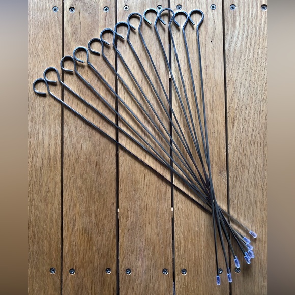 NWOT Set Of 12 Metal Skewers 15” Long Outdoor Grilling Barbecue Kabobs - Picture 1 of 3